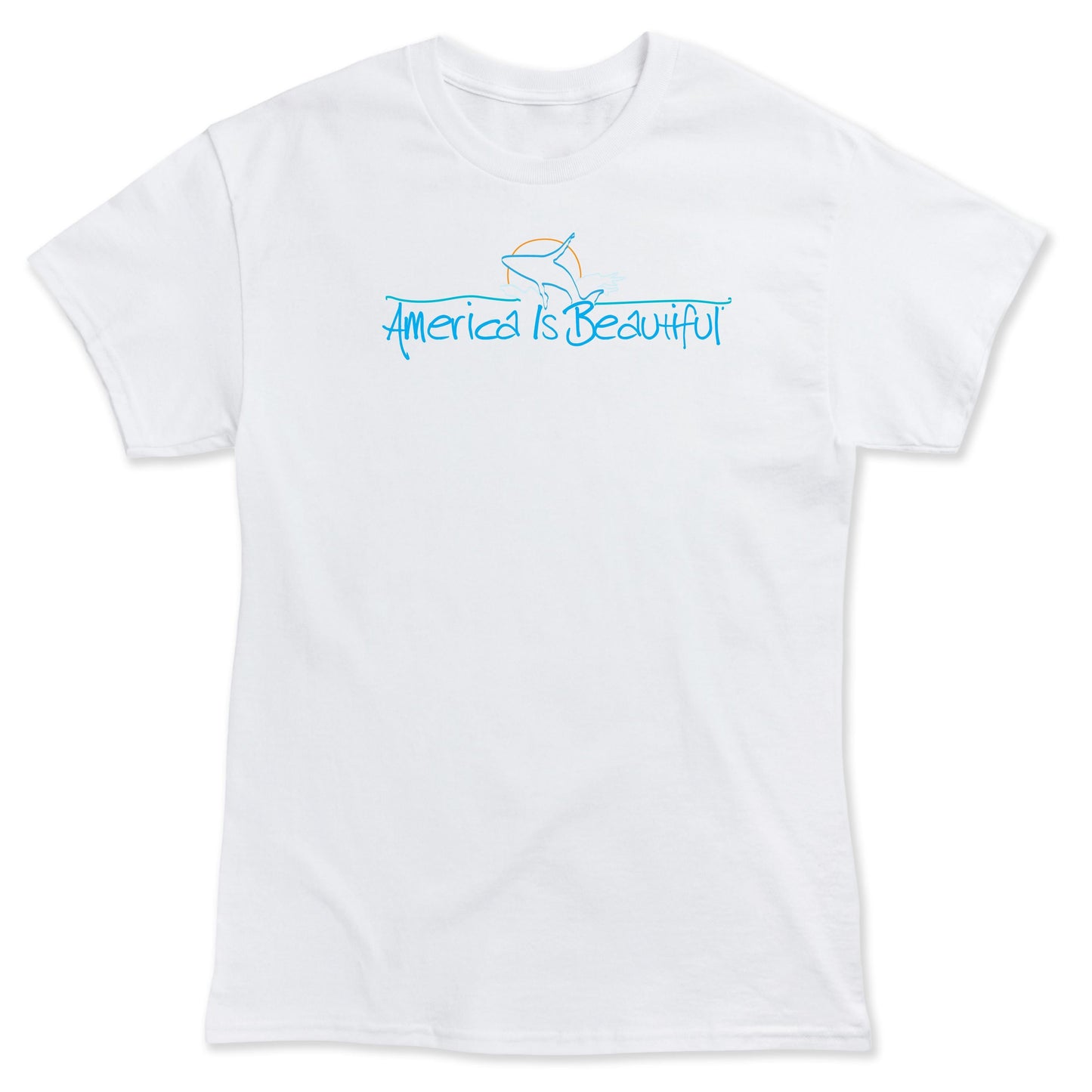 America Is Beautiful® Breaching Whale Mens Graphic T-shirt