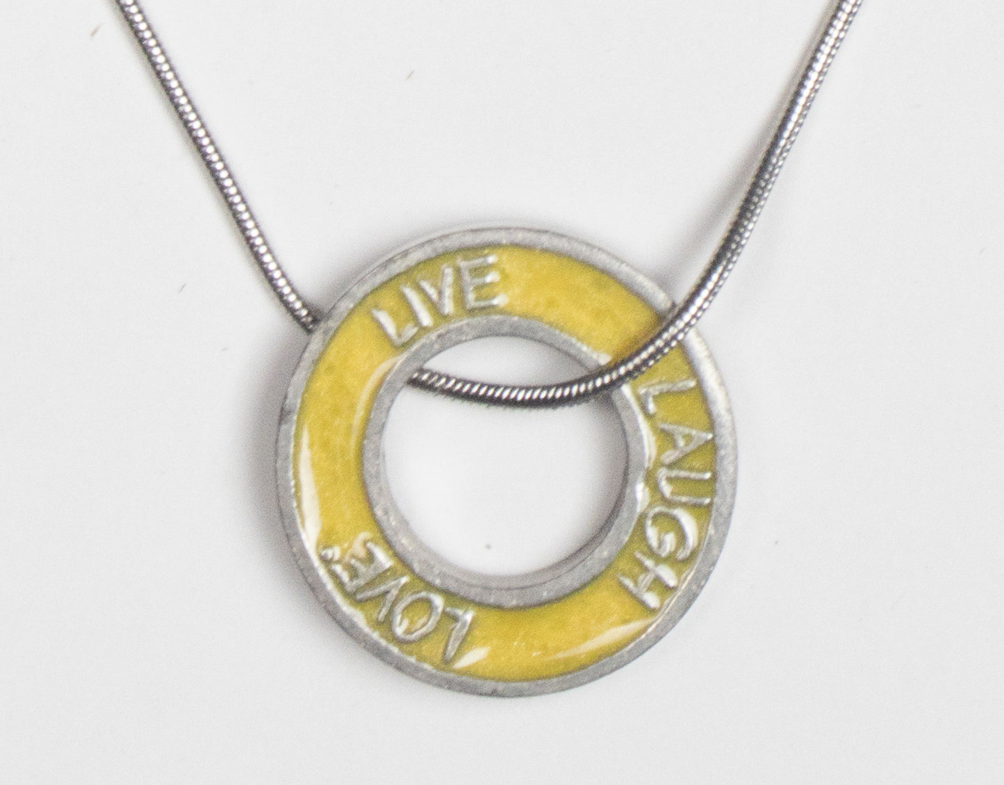 Live Laugh Love® Loop Pendant Necklace - Yellow