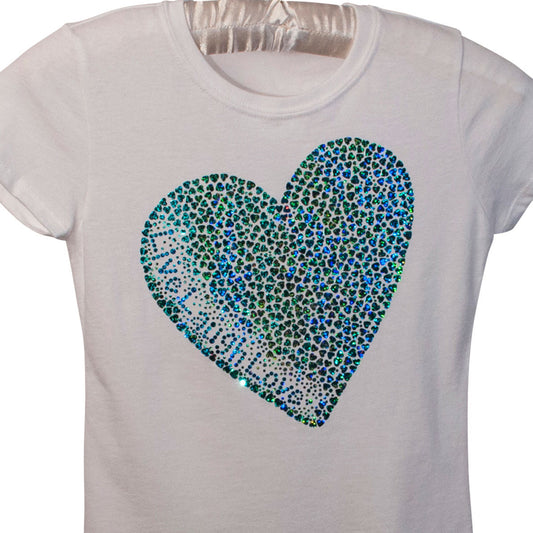 Live Laugh Love™ Azure Mermaid Scales Heart Tee