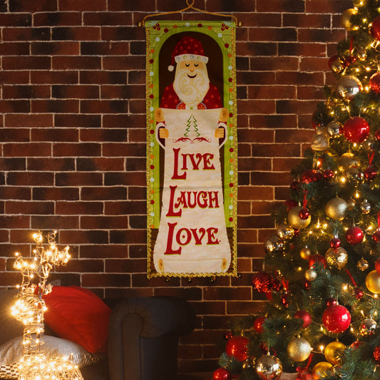 Live Laugh Love Santa’s Christmas Wish List for You Wall Door Tapestry