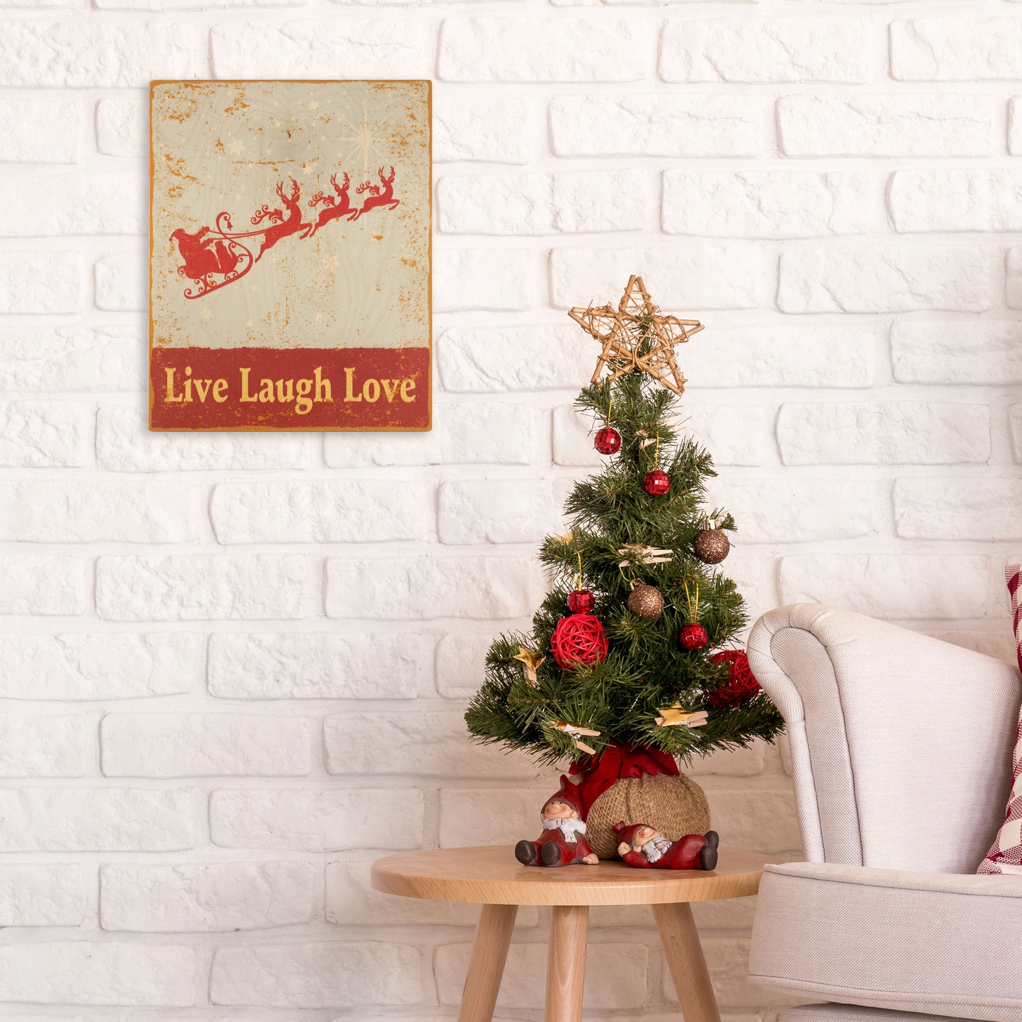 Magical Merriment, Santa’s Sleigh Vintage Wood Sign Plaque by Live Laugh Love®