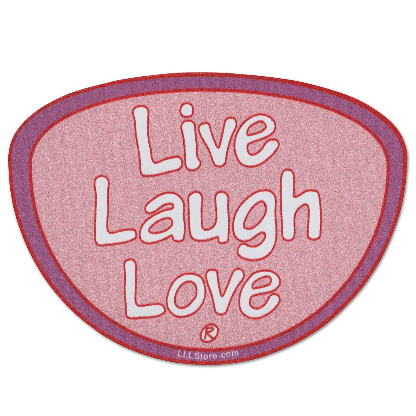 Live Laugh Love® Decorative Message Magnet - White on Pink