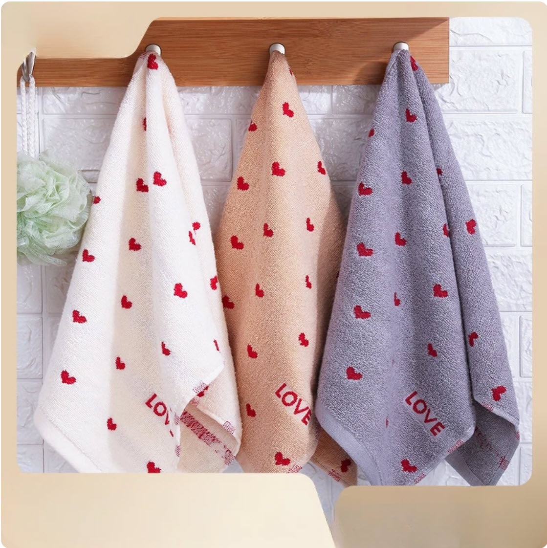 Give Laugh Love® Sprinkled Hearts Towels