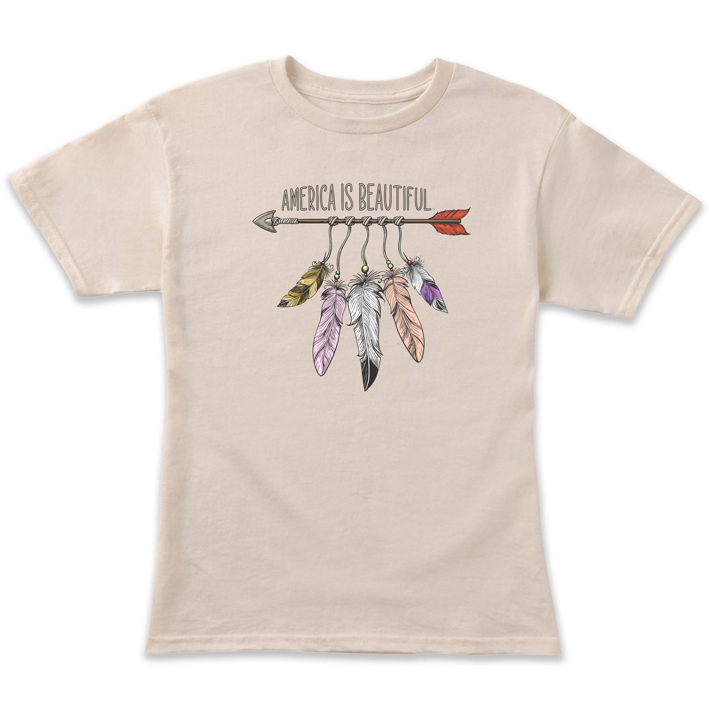 America Is Beautiful® Arrow and Feathers Womens Graphic T-shirt