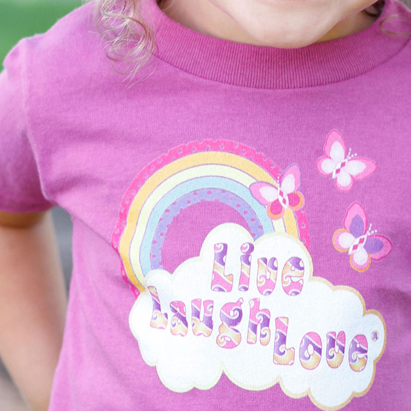 Live Laugh Love Rainbows and Butterflies Tee