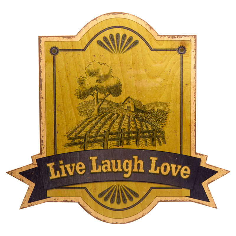 Live Love Laugh® Blue Ribbon Handmade Wood Wall Placard