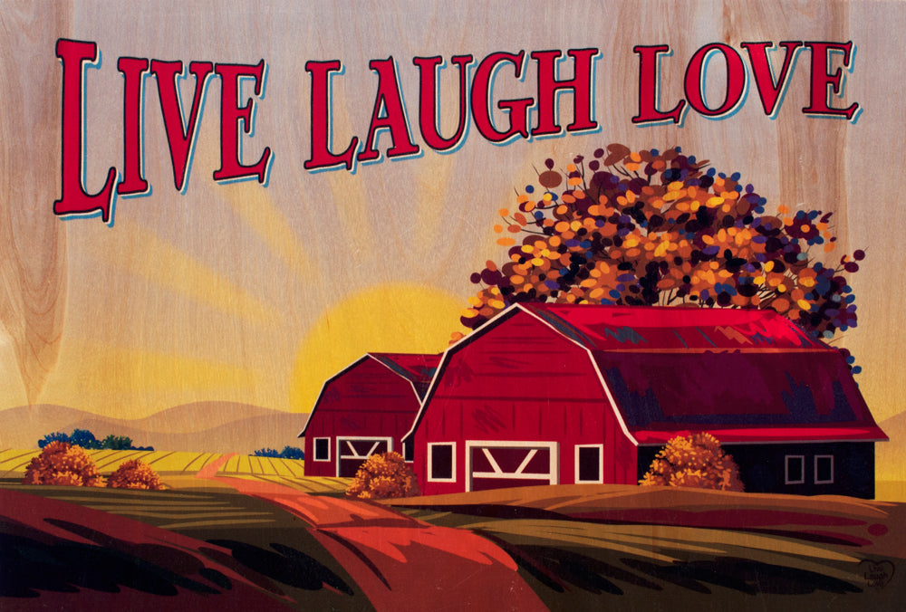 Live Laugh Love® Beautiful Farm Cheery Sunrise Wood Wall Plaque