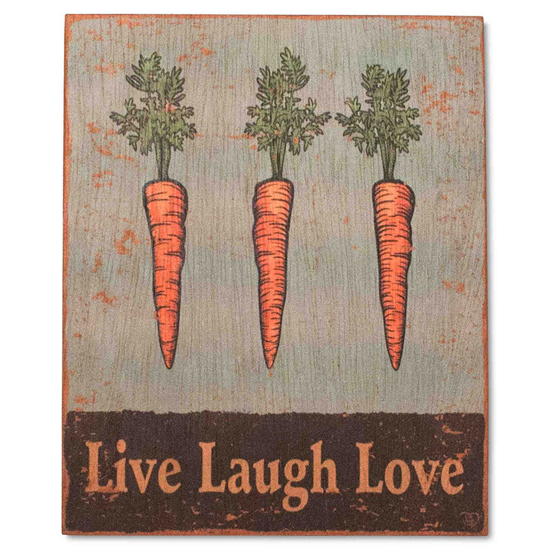 Carrots All In a Row Wood Wall Plaque for kitchen by Live Laugh Love®