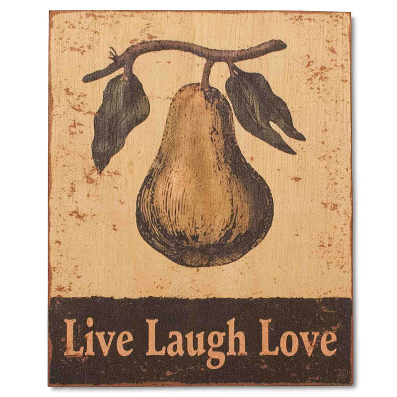 Pear of Mount Olympus Wood Wall Plaque for Kitchen by Live Laugh Love®