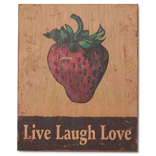 Mmmm Strawberry! Wood Wall Plaque for Kitchen by Live Laugh Love®