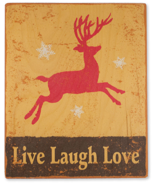 Christmas is Dashing - Reindeer Vintage Wood Sign Plaque by Live Laugh Love®