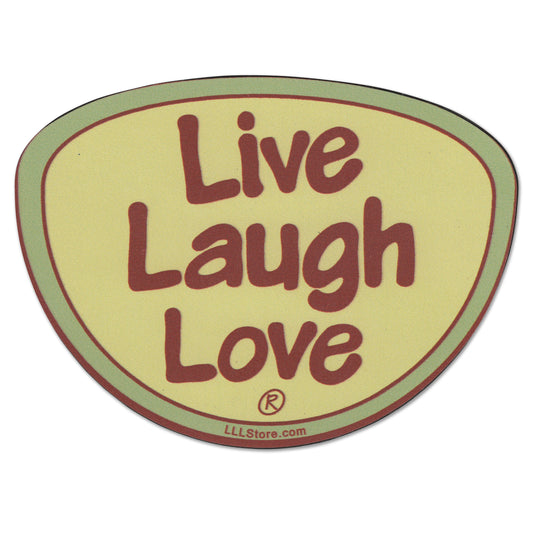 Live Laugh Love® Decorative Message Magnet - Brown on Yellow