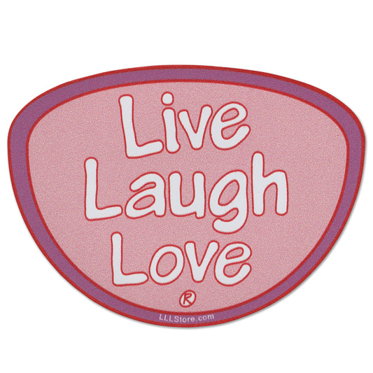 Live Laugh Love® Decorative Message Magnet - White on Pink