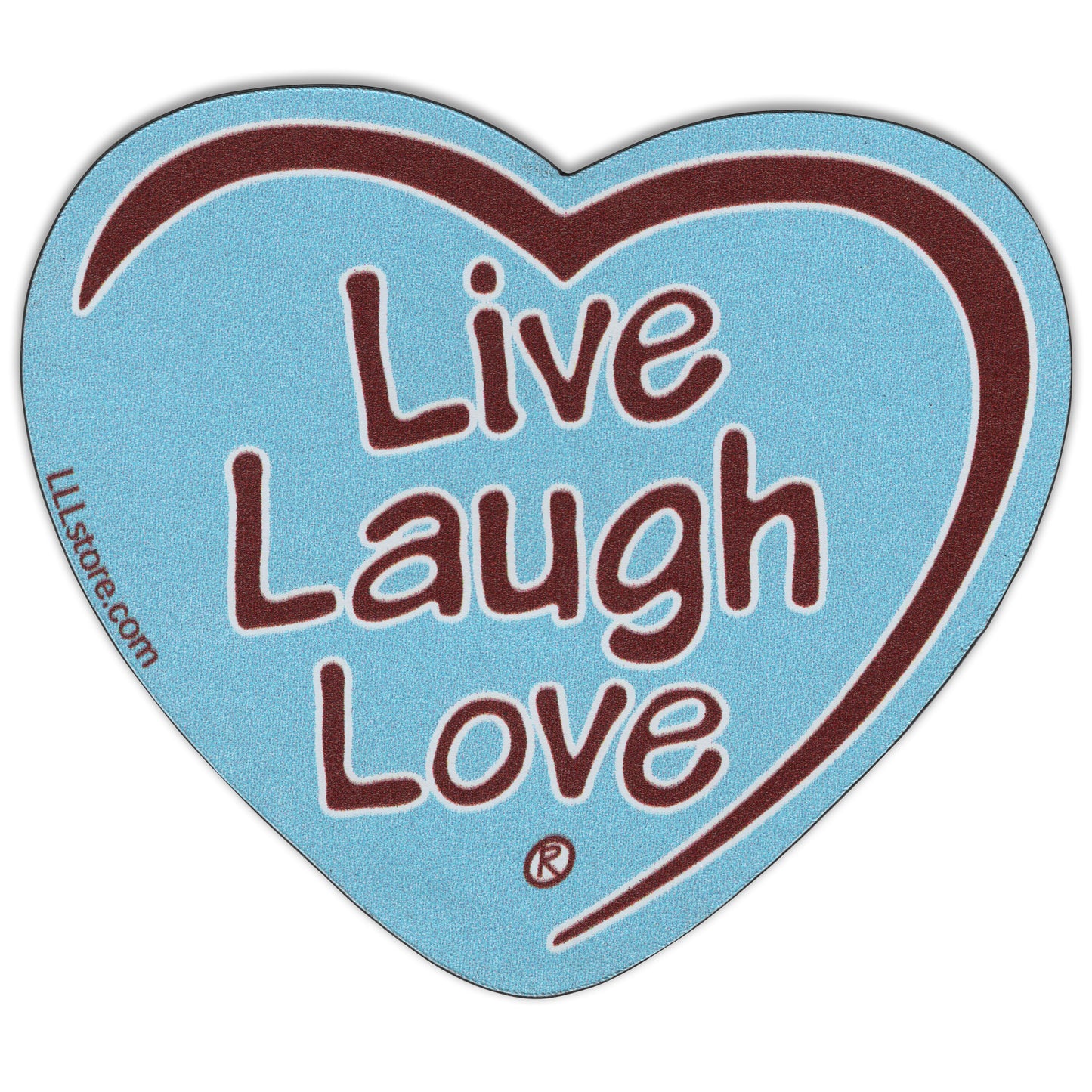 Live Laugh Love® Decorative Heart Shape Message Magnet - Red on Blue