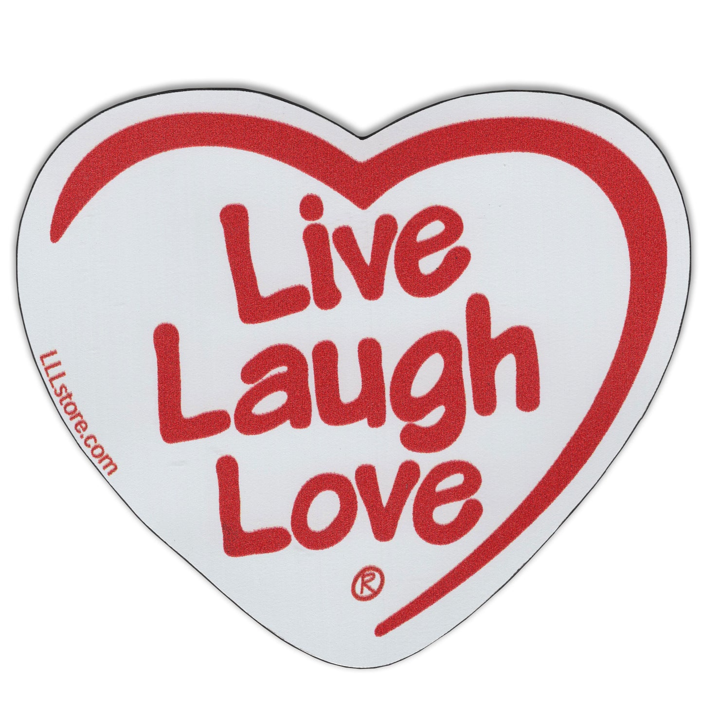 Live Laugh Love® Decorative Heart Shape Message Magnet - Red on White