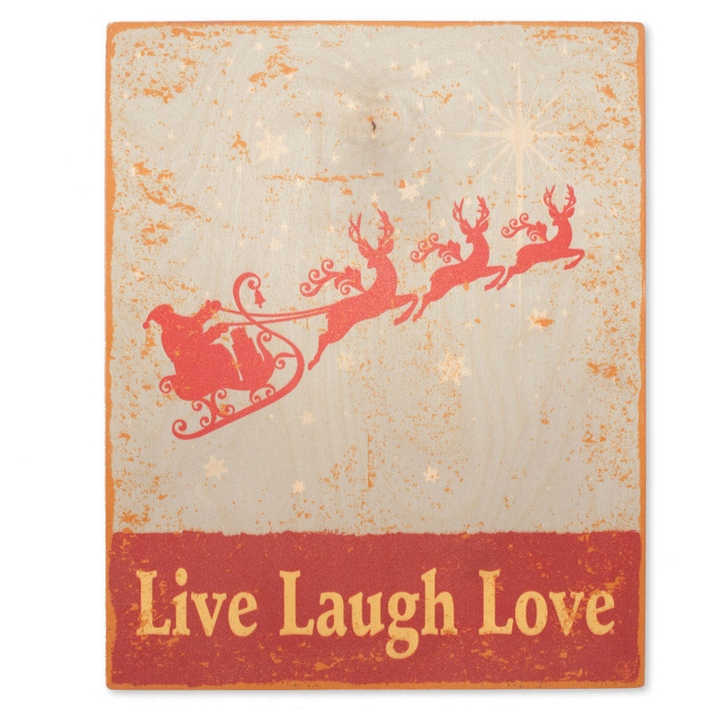 Magical Merriment, Santa’s Sleigh Vintage Wood Sign Plaque by Live Laugh Love®